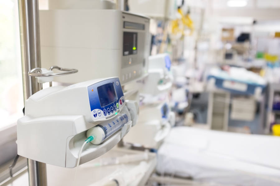 A photo of equipment on a hospital ward.