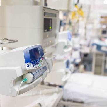 A photo of equipment on a hospital ward.
